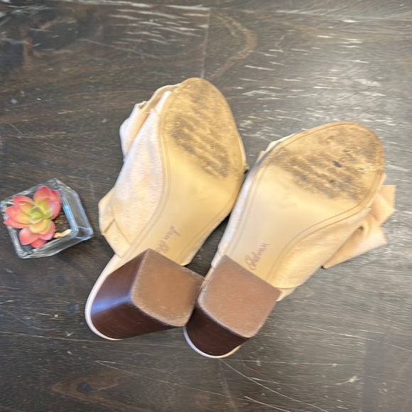 Sam Edelman Yuki Tan Suede Bow atop Mules heels women size 8.5 - Picture 8 of 8